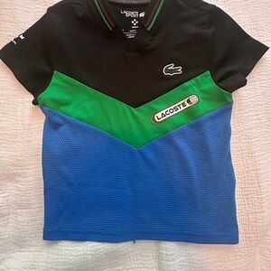 Blue and green Lacoste polo shirt